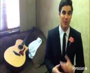 Darren Criss took a break from filming Glee to get suited up and put together a YouTube music mix exclusively for PopSugar. The adorable actor has been busy promoting the April 19 release of an official Warblers album (&#92;