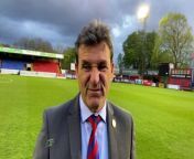 Aldershot Town manager Tommy Widdrington post-Boreham Wood from www tom and jary