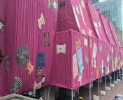 The Barbican Centre’s Lakeside Terrace has been enveloped in over 2,000 square meters of fabric as part of an art installation.&#60;br/&#62;Purple Hibiscus, designed by Ghanaian artist Ibrahim Mahama, accompanies the exhibition Unravel: The Power &amp; Politics of Textiles in Art.&#60;br/&#62;Full story at&#60;br/&#62;LondonWorld.com