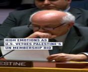 The Security Council rejected Palestine’s request for UN membership on Thursday, with the United States casting a veto.&#60;br/&#62;&#60;br/&#62;Palestinian UN Ambassador Riyad Mansour, at times emotional, told the council after the vote: &#60;br/&#62;&#60;br/&#62;“Our Palestinian people, wherever they are, want life, they cling onto life. Just like the other peoples on this planet, the Palestinians are people who aspire to freedom, to a dignified life, to a peaceful existence. The people of Palestine will not disappear. The people of Palestine will not be buried.”