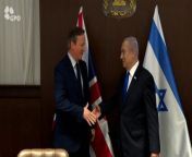 David Cameron meets Netanyahu in Jerusalem after Iran attacks IsraelPOOL