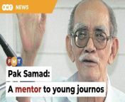 Today marks the 100th birth anniversary of newsman A Samad Ismail who prided himself on knowing what made people tick.&#60;br/&#62;&#60;br/&#62;Read More: https://www.freemalaysiatoday.com/category/nation/2024/04/18/news-icon-who-was-a-mentor-and-tormentor/&#60;br/&#62;&#60;br/&#62;Free Malaysia Today is an independent, bi-lingual news portal with a focus on Malaysian current affairs.&#60;br/&#62;&#60;br/&#62;Subscribe to our channel - http://bit.ly/2Qo08ry&#60;br/&#62;------------------------------------------------------------------------------------------------------------------------------------------------------&#60;br/&#62;Check us out at https://www.freemalaysiatoday.com&#60;br/&#62;Follow FMT on Facebook: https://bit.ly/49JJoo5&#60;br/&#62;Follow FMT on Dailymotion: https://bit.ly/2WGITHM&#60;br/&#62;Follow FMT on X: https://bit.ly/48zARSW &#60;br/&#62;Follow FMT on Instagram: https://bit.ly/48Cq76h&#60;br/&#62;Follow FMT on TikTok : https://bit.ly/3uKuQFp&#60;br/&#62;Follow FMT Berita on TikTok: https://bit.ly/48vpnQG &#60;br/&#62;Follow FMT Telegram - https://bit.ly/42VyzMX&#60;br/&#62;Follow FMT LinkedIn - https://bit.ly/42YytEb&#60;br/&#62;Follow FMT Lifestyle on Instagram: https://bit.ly/42WrsUj&#60;br/&#62;Follow FMT on WhatsApp: https://bit.ly/49GMbxW &#60;br/&#62;------------------------------------------------------------------------------------------------------------------------------------------------------&#60;br/&#62;Download FMT News App:&#60;br/&#62;Google Play – http://bit.ly/2YSuV46&#60;br/&#62;App Store – https://apple.co/2HNH7gZ&#60;br/&#62;Huawei AppGallery - https://bit.ly/2D2OpNP&#60;br/&#62;&#60;br/&#62;#FMTNews #ASamadIsmail #NewsIcon #Mentor #GerakBudaya