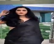 Actress Vishnu Priya Bhimeneni Hot Sexy Dance in Black Saree from saree purna