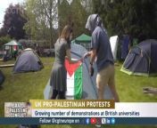 Pro-Palestinian protest camps have sprung up at universities across the UK. The groups are asking universities to divest their funding.&#60;br/&#62;&#60;br/&#62;This follows similar events in America.&#60;br/&#62;&#60;br/&#62;CGTN’s Jen Copestake has spoken to students at Oxford University.