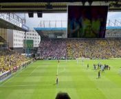 Leeds fans applaud the team after goalless draw in play-off semi-final first leg