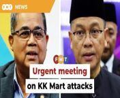 Aaron Ago Dagang and Na’im Mokhtar say their ministries will take immediate action to maintain harmony.&#60;br/&#62;&#60;br/&#62;Read More: https://www.freemalaysiatoday.com/category/nation/2024/04/02/unity-religious-affairs-ministries-to-hold-urgent-meeting-on-kk-mart-attacks/ &#60;br/&#62;&#60;br/&#62;Laporan Lanjut: https://www.freemalaysiatoday.com/category/bahasa/tempatan/2024/04/02/mesyuarat-tergempar-jawatankuasa-harmoni-bincang-polemik-kaum-agama/&#60;br/&#62;&#60;br/&#62;Free Malaysia Today is an independent, bi-lingual news portal with a focus on Malaysian current affairs.&#60;br/&#62;&#60;br/&#62;Subscribe to our channel - http://bit.ly/2Qo08ry&#60;br/&#62;------------------------------------------------------------------------------------------------------------------------------------------------------&#60;br/&#62;Check us out at https://www.freemalaysiatoday.com&#60;br/&#62;Follow FMT on Facebook: https://bit.ly/49JJoo5&#60;br/&#62;Follow FMT on Dailymotion: https://bit.ly/2WGITHM&#60;br/&#62;Follow FMT on X: https://bit.ly/48zARSW &#60;br/&#62;Follow FMT on Instagram: https://bit.ly/48Cq76h&#60;br/&#62;Follow FMT on TikTok : https://bit.ly/3uKuQFp&#60;br/&#62;Follow FMT Berita on TikTok: https://bit.ly/48vpnQG &#60;br/&#62;Follow FMT Telegram - https://bit.ly/42VyzMX&#60;br/&#62;Follow FMT LinkedIn - https://bit.ly/42YytEb&#60;br/&#62;Follow FMT Lifestyle on Instagram: https://bit.ly/42WrsUj&#60;br/&#62;Follow FMT on WhatsApp: https://bit.ly/49GMbxW &#60;br/&#62;------------------------------------------------------------------------------------------------------------------------------------------------------&#60;br/&#62;Download FMT News App:&#60;br/&#62;Google Play – http://bit.ly/2YSuV46&#60;br/&#62;App Store – https://apple.co/2HNH7gZ&#60;br/&#62;Huawei AppGallery - https://bit.ly/2D2OpNP&#60;br/&#62;&#60;br/&#62;#FMTNews #KKMart #AaronAgoDagang #NaimMokhtar #3R