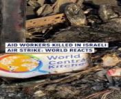 World Central Kitchen has confirmed the death of seven of its aid workers in an Israeli air strike.&#60;br/&#62;The workers, who included a dual citizen of the United States and Canada, were reportedly traveling in two armored red cars displaying the WCK logo.&#60;br/&#62;&#60;br/&#62;WCK delivers food and prepares meals for people in need. Last month it is believed to have served more than 42 million meals in Gaza over 175 days.&#60;br/&#62;&#60;br/&#62;#Gaza #IDF #WCK #Aid #Israel #Palestine