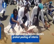 Doctors in Nakuru took to the streets on Tuesday to protest in solidarity with their counterparts in other counties. https://rb.gy/888uud