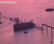Daylight footage reveals aftermath of Francis Scott Key Bridge collapse from ggmap key